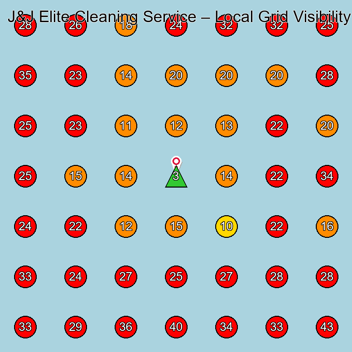 J&J Elite Cleaning Service GeoGrid visibility map for Commercial Cleaning Service in None